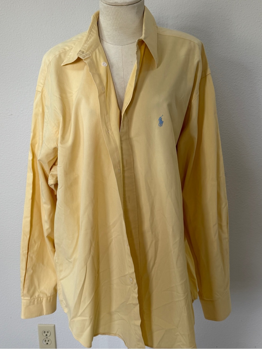 vintage ralph lauren butter yellow button down